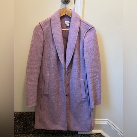 J. Crew size 2 Lavender Boiled Wool Blend Topcoat - Picture 3 of 10